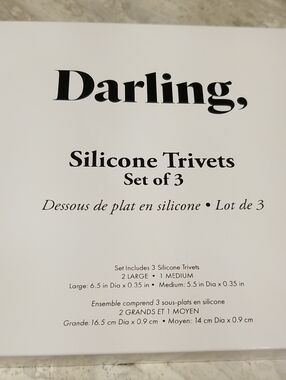 Darling Silicone Trivets Set of 3